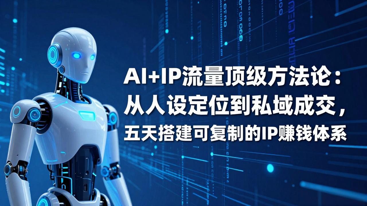 AI+IP顶级方法论：从人设定位到私域成交，五天搭建可复制的IP赚钱体系-柯南聊项目