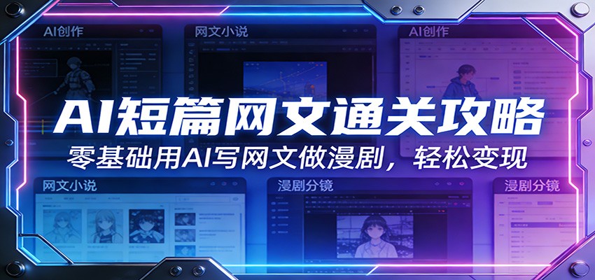 AI短篇网文通关攻略：零基础用AI写网文做漫剧，轻松变现-柯南聊项目