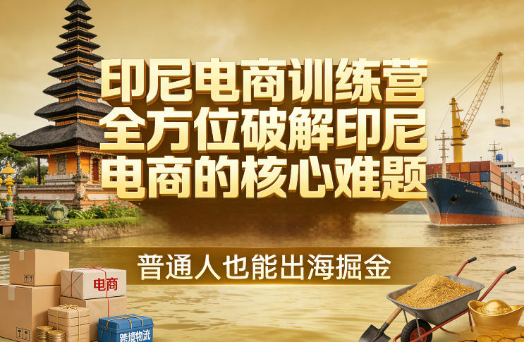 印尼电商训练营，全方位破解印尼电商的核心难题，普通人也能出海掘金-柯南聊项目