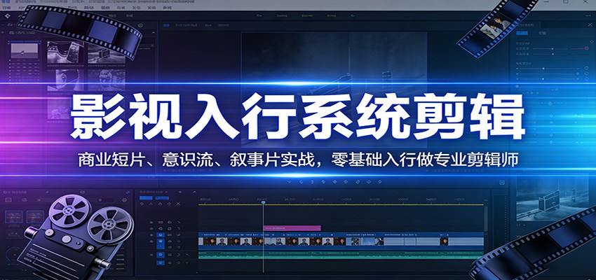 影视系统剪辑，商业短片、意识流、叙事片实战，零基础入行做专业剪辑师-柯南聊项目