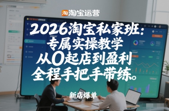 2026淘宝私家班：专属实操教学，从0起店到盈利，全程手把手带练(更新26年3月)-柯南聊项目