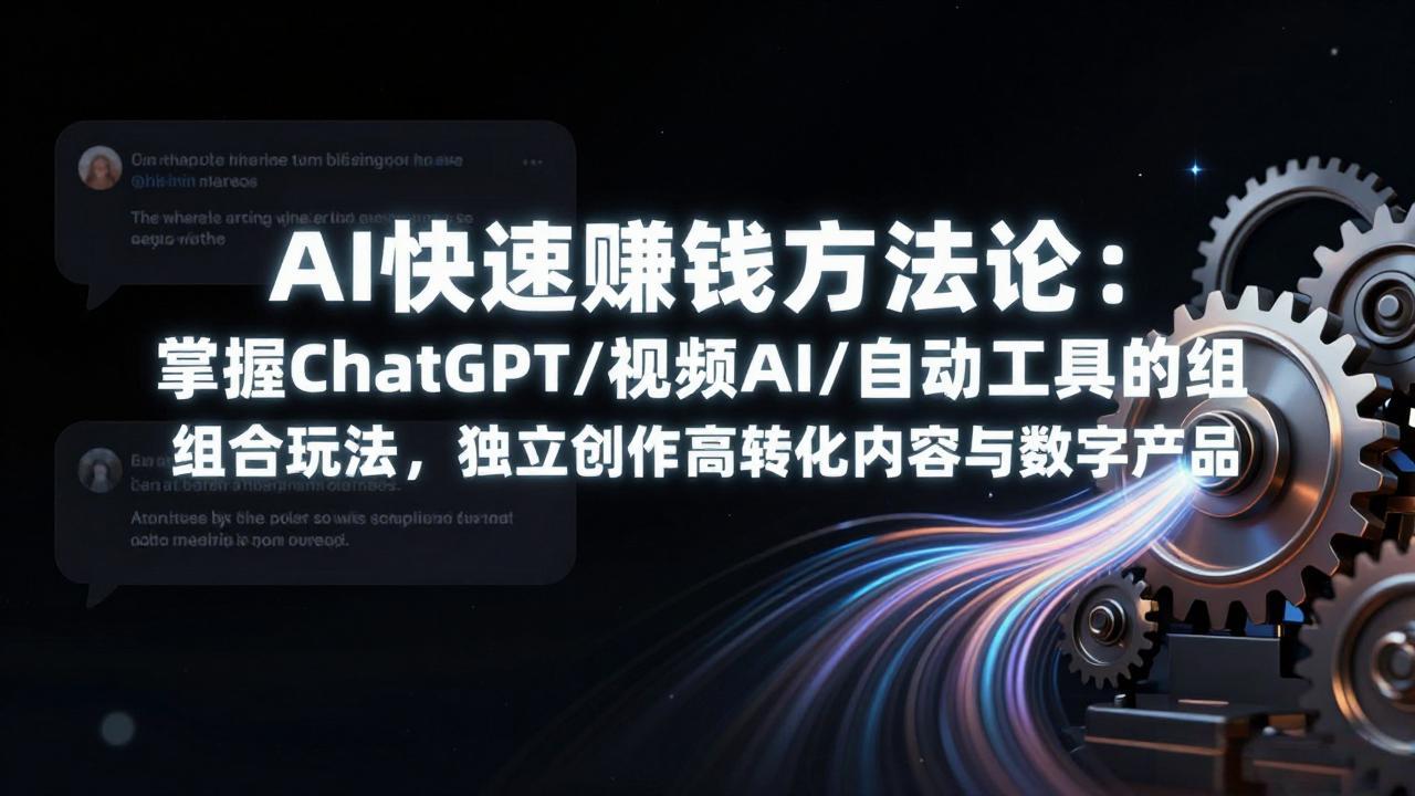 AI快速赚钱方法论：掌握ChatGPT/视频AI/自动化工具的组合玩法，独立创作高转化内容与数字产品-柯南聊项目