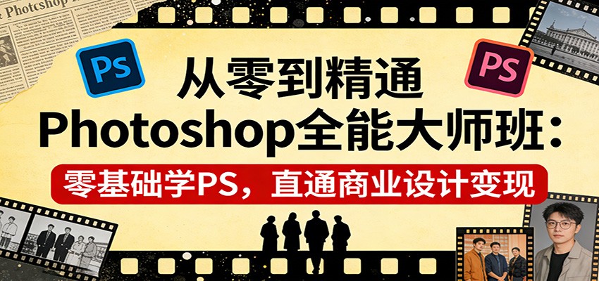 从零到精通Photoshop全能大师班：零基础学PS，直通商业设计变现-柯南聊项目