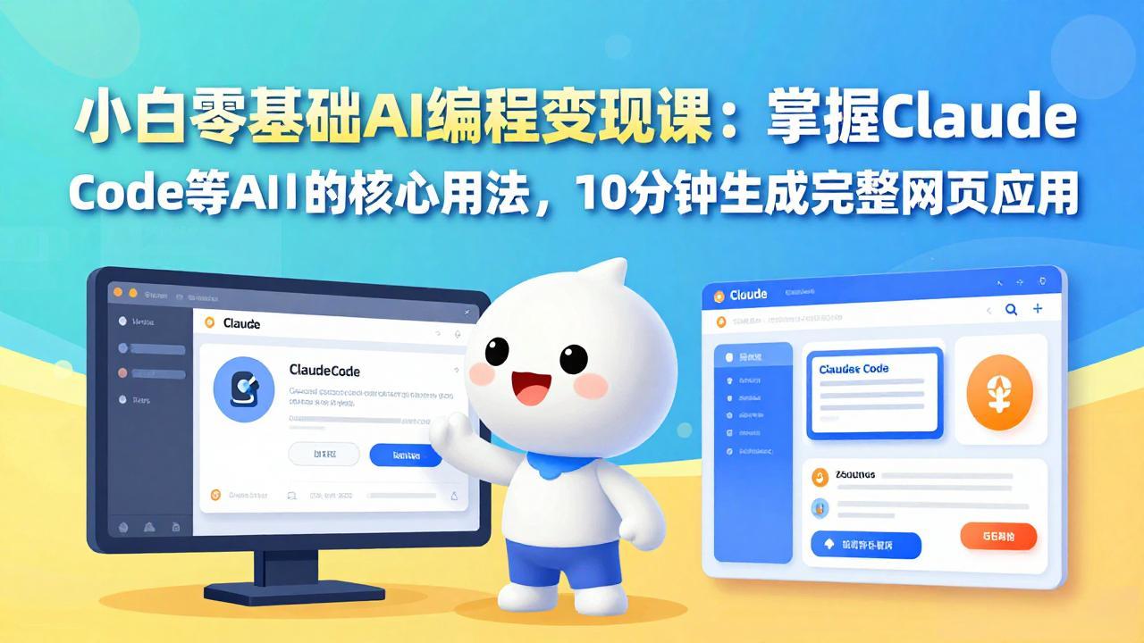 小白零基础AI编程变现课：掌握Claude Code等AI工具的核心用法，10分钟生成完整网页应用-柯南聊项目
