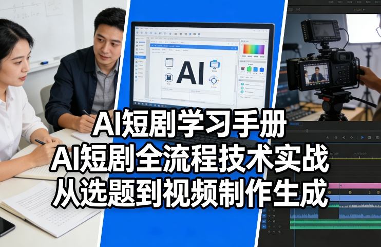 AI短剧学习手册，AI短剧全流程技术实战，从选题到视频制作生成-柯南聊项目
