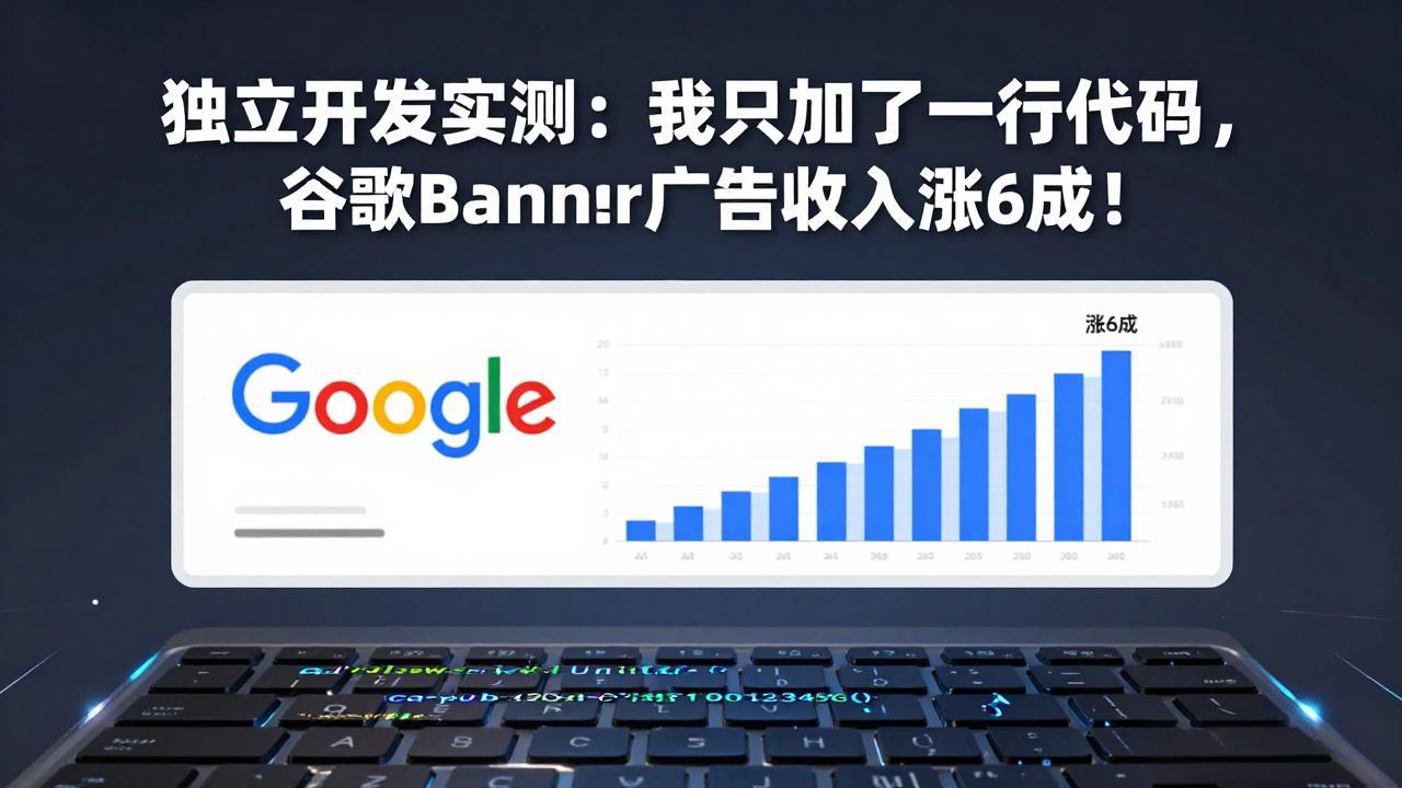 付费文章：独立开发实测：我只加了一行代码，谷歌Banner广告收入涨6成！-柯南聊项目