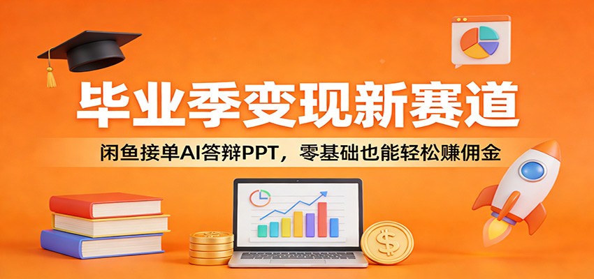 毕业季变现新赛道：闲鱼接单AI答辩PPT，零基础也能轻松赚佣金-柯南聊项目