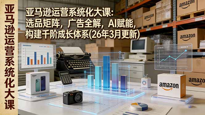 亚马逊运营系统化大课：选品矩阵，广告全解，AI赋能，构建千阶成长体系(26年3月更新-柯南聊项目