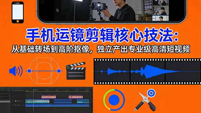 手机运镜 剪辑核心技法：从基础转场到高阶抠像，独立产出专业级高清短视频-柯南聊项目