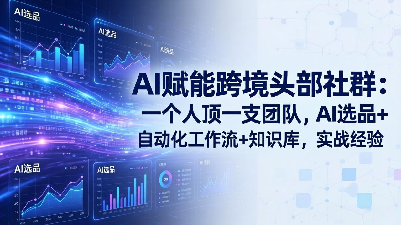 AI赋能跨境头部社群：一个人顶一支团队，AI选品+自动化工作流+知识库，实战经验-更新3月-柯南聊项目