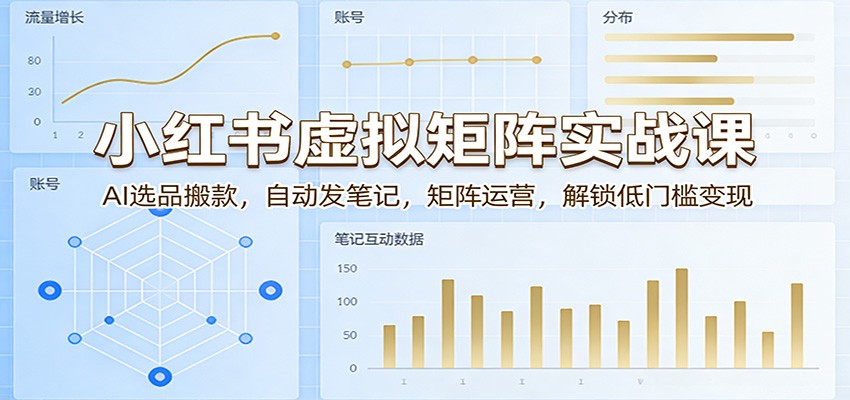 小红书虚拟矩阵实战课：AI选品搬款，自动发笔记，矩阵运营，解锁低门槛变现-柯南聊项目