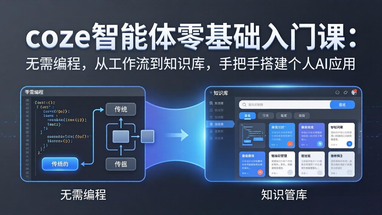 coze智能体零基础入门课：无需编程，从工作流到知识库，手把手搭建个人AI应用-柯南聊项目