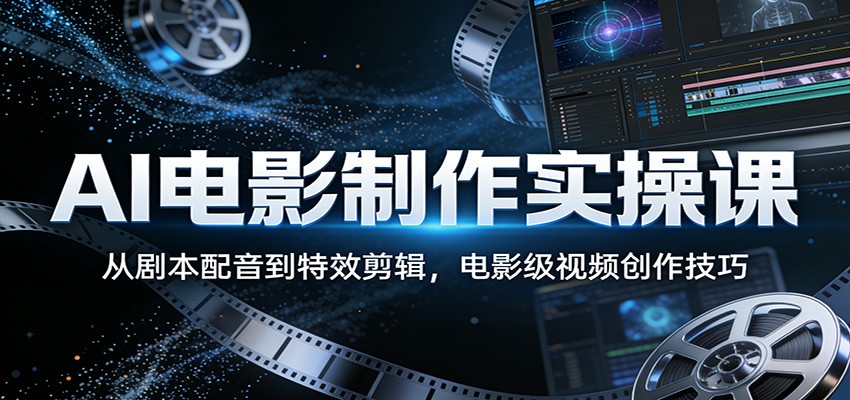 AI电影制作实操课：从剧本配音到特效剪辑，电影级视频创作技巧-柯南聊项目