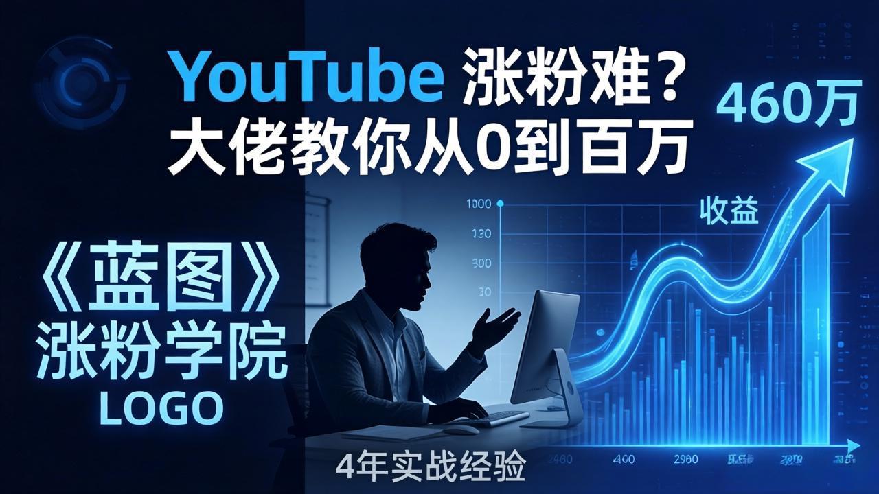 YouTube 涨粉难？《蓝图涨粉学院》：4 年赚 460 万的大佬教策略，从0到百万有路径！-柯南聊项目