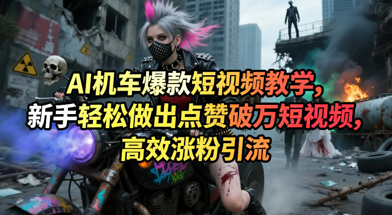 AI机车爆款短视频教学，新手轻松做出点赞破万短视频，高效涨粉引流-柯南聊项目