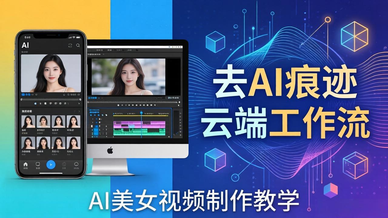 AI美女视频制作教学：去AI痕迹，云端工作流出图，手机电脑均可，不需要配置-柯南聊项目