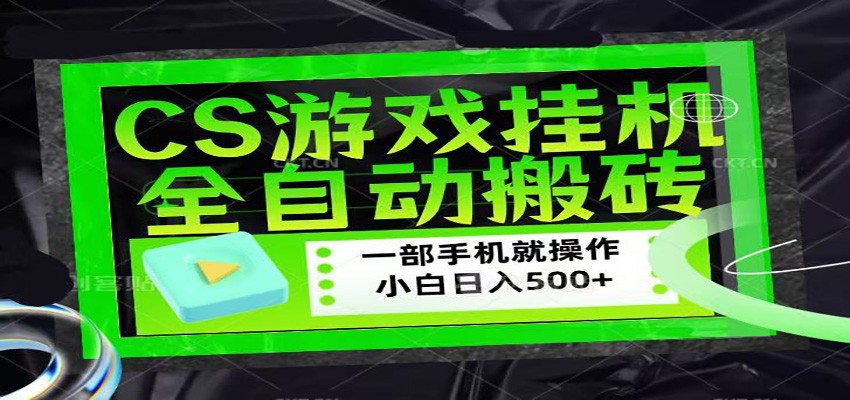 CSGO游戏挂机捡漏搬砖，超稳定的项目，带领1000+小白实现日入500+-柯南聊项目