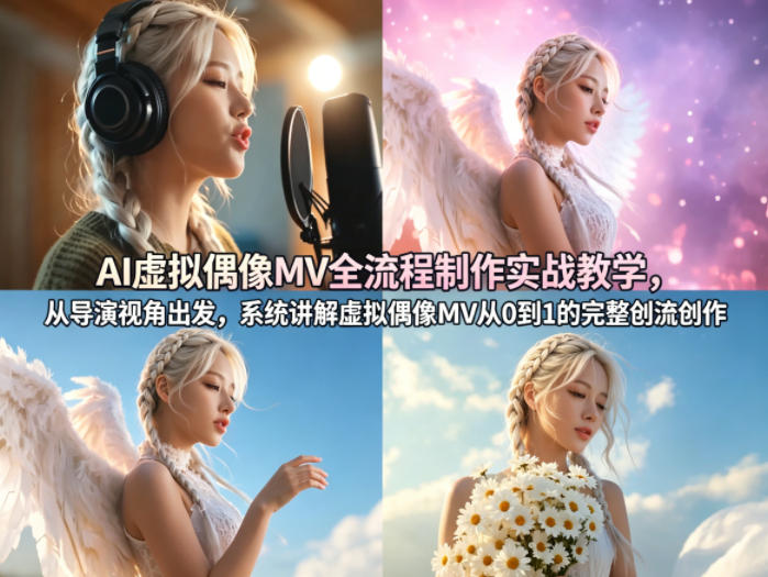 AI虚拟偶像MV全流程制作实战教学，从导演视角出发，系统讲解虚拟偶像MV从0到1的完整创作流程-柯南聊项目