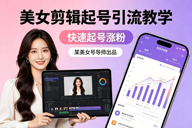 某美女号导师出品：美女剪辑起号引流教学，快速起号涨粉-柯南聊项目