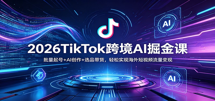 2026TikTok跨境AI掘金课：批量起号+AI创作+选品带货，轻松实现海外短视频流量变现-柯南聊项目