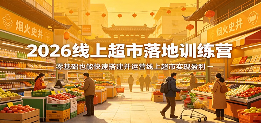 2026线上超市落地训练营，零基础也能快速搭建并运营线上超市实现盈利-柯南聊项目