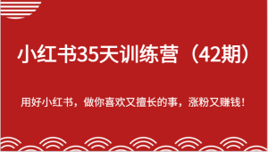 小红书35天训练营（42期）-用好小红书，做你喜欢又擅长的事，涨粉又赚钱！-柯南聊项目