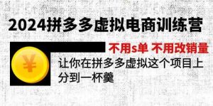 2024拼多多虚拟电商训练营 不用s单 不用改销量 在拼多多虚拟上分到一杯羹-柯南聊项目