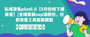 私域发售plus6.0【5月份线下课录音】/全域套装sop流程包，社群发售工具套装模型-柯南聊项目
