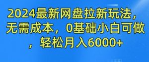 2024最新网盘拉新玩法，无需成本，0基础小白可做，轻松月入6000+【揭秘】-柯南聊项目