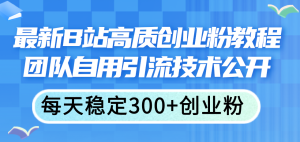 （11661期）最新B站高质创业粉教程，团队自用引流技术公开，每天稳定300+创业粉-柯南聊项目