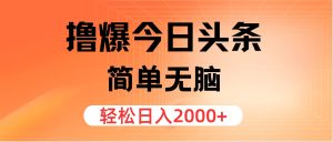 （11849期）撸爆今日头条，简单无脑，日入2000+-柯南聊项目