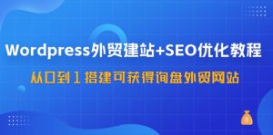 （11911期）WordPress-外贸建站+SEO优化教程：从0到1搭建可获得询盘外贸网站-57节课-柯南聊项目