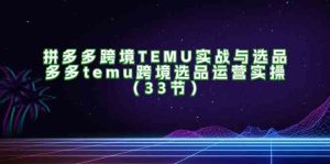拼多多跨境TEMU实战与选品，多多temu跨境选品运营实操（33节）-柯南聊项目