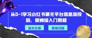 从0-1学习小红书聚光平台信息流投放，保姆级入门教程-柯南聊项目