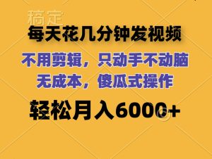 (12119期)每天花几分钟发视频 无需剪辑 动手不动脑 无成本 傻瓜式操作 轻松月入6…-柯南聊项目