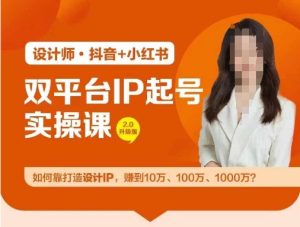 双平台IP起号实操营,教你如何靠打造设计IP,赚到10万、100万、1000万?-柯南聊项目