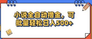 （12244期）小说全自动撸金，可批量日入500+-柯南聊项目