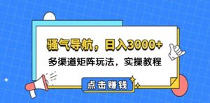 （12255期）日入3000+ 骚气导航，多渠道矩阵玩法，实操教程-柯南聊项目