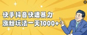快手抖音快速暴力涨粉玩法，新手小白也能学会，一天1k+【揭秘】-柯南聊项目