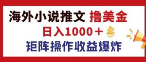 （12333期）最新海外小说推文撸美金，日入1000＋ 蓝海市场，矩阵放大收益爆炸-柯南聊项目