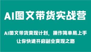 AI图文带货实战营-AI图文带货变现计划，操作简单易上手，让你快速开启副业变现之路-柯南聊项目