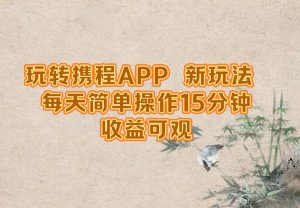玩转携程APP,新玩法,每天简单操作15分钟,收益可观-柯南聊项目