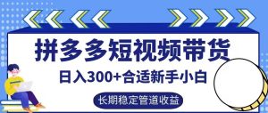 拼多多短视频带货日入300+有长期稳定被动收益，合适新手小白【揭秘】-柯南聊项目