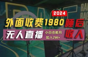 外面收费1980的支付宝无人直播技术+素材，认真看半小时就能开始做，真正睡后收入【揭秘】-柯南聊项目