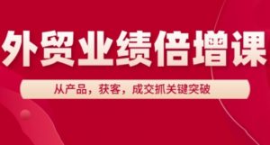外贸业绩倍增课，从产品，获客，成交抓关键突破-柯南聊项目