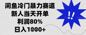 闲鱼冷门暴力赛道，新人当天开单，利润80%，日入1k+【揭秘】-柯南聊项目