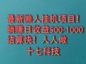 2025最新懒人挂机项目！长久稳定，解放双手！单日收益500+-柯南聊项目
