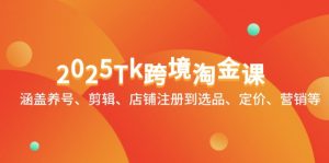 2025Tk跨境淘金课：涵盖养号、剪辑、店铺注册到选品、定价、营销等-柯南聊项目