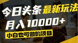 今日头条最新风口,视频掘金,小白也可月入过万,可以矩阵操作-柯南聊项目