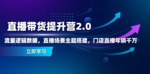 直播带货提升营2.0：流量逻辑数据，直播场景主题搭建，门店直播年销千万-柯南聊项目
